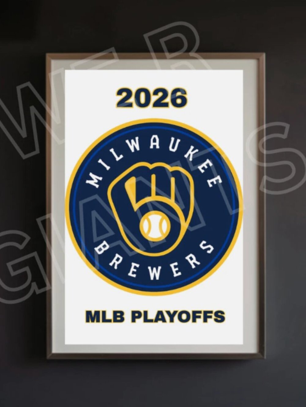 MLB PLAYOFFS ART- Milwaukee Brewers Baseball 11x17 Art Poster